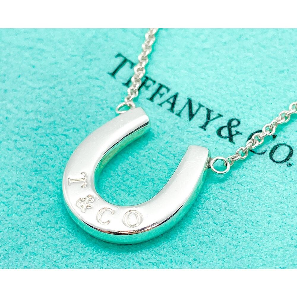 Tiffany & Co. Lucky Horseshoe Pendant Necklace Sterling Silver 15.5” - Picture 10 of 12